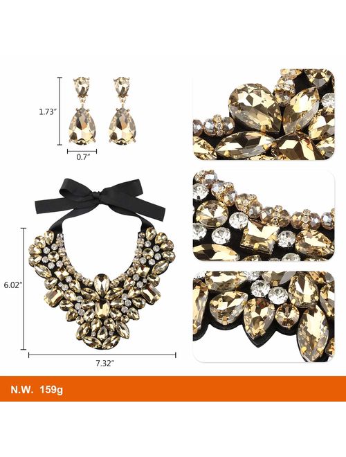Holylove 6 Colors Costume Statement Necklace for Women Jewelry Fashion Necklace 1 Set with Gift Box