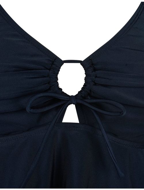 Firpearl Women's Tankini Swimsuits Modest Flowy Crossback Plus Size Bathing Suit Top
