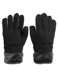 KMystic Women's Thick Knitted Warm Winter Gloves