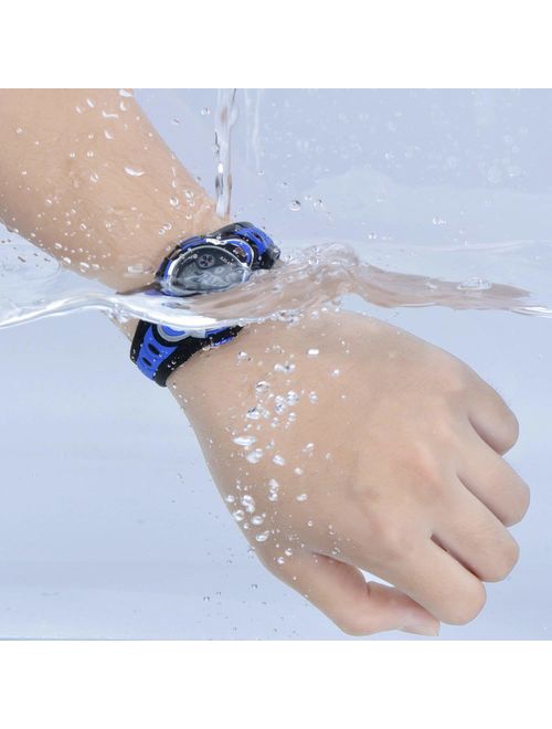 AZLAND Multiple Alarms Waterproof Kids Watches Boys Girls Digital Sports Teenagers Wristwatch