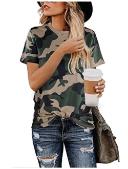 BMJL Women's Casual Cute Shirts Leopard Print Tops Basic Soft Blouse