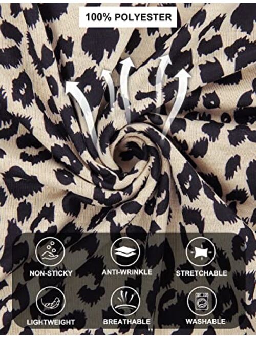 Womens Casual Cute Shirts Leopard Print Tops Basic Short Sleeve/Long Sleeve Soft Blouse