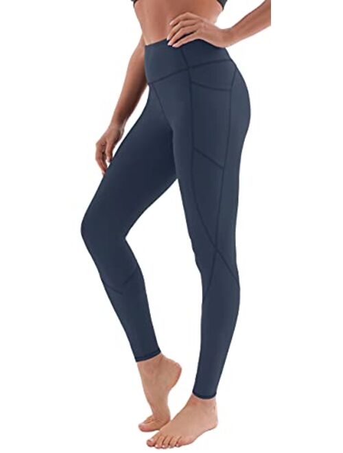 AFITNE Women’s High Waist Yoga Pants with Pockets Tummy Control Workout Running 4 Way Stretch Yoga Leggings