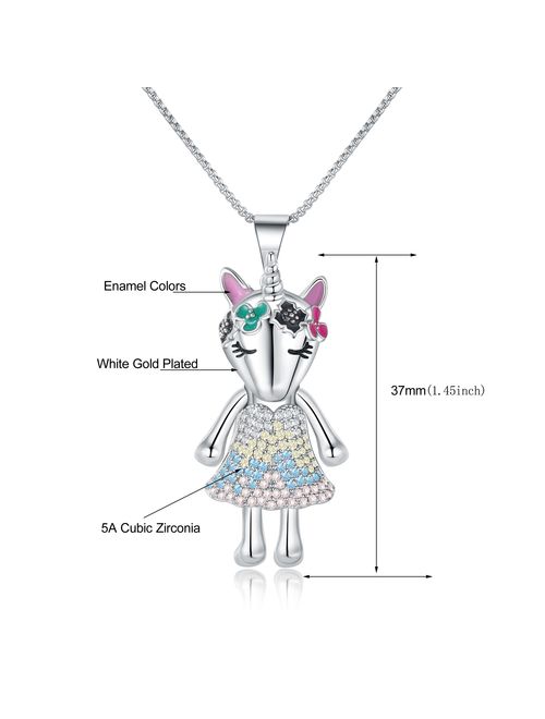 Vinjewelry Little Girls Beautiful Pendant Necklace for Children's Delicate Gift