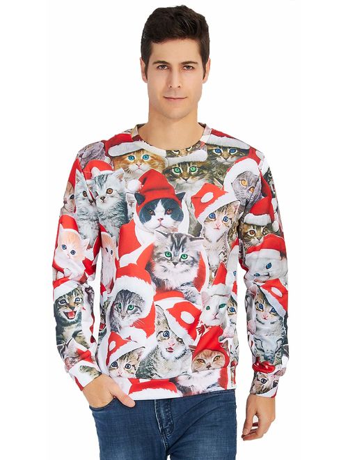 Leapparel Men&Women 3D Graphic Printed Ugly Christmas Sweater Funny Sweatshirt Long Sleeve Pullover