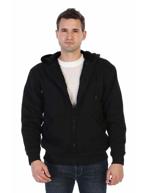 Gioberti Men Heavyweight Sherpa Lined Fleece Hoodie Jacket