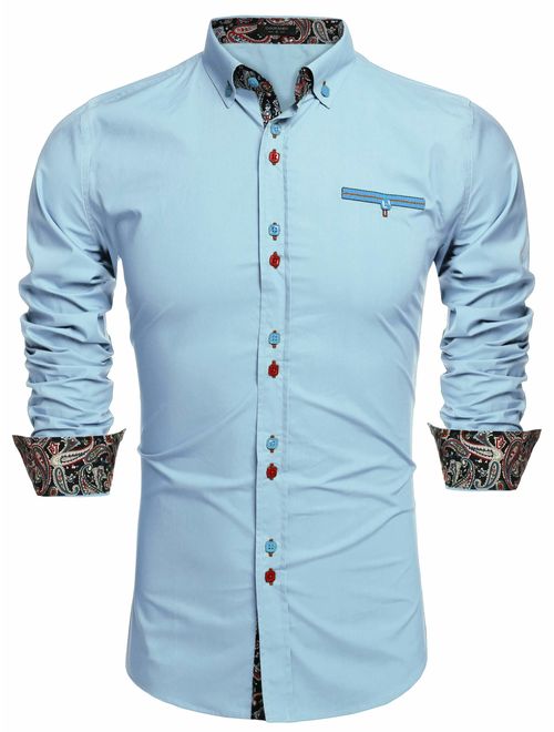 COOFANDY Men's Fashion Slim Fit Casual Shirt
