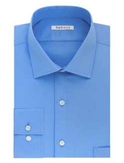 Men's Solid Regular Fit Flex Collar Stretch Long Sleeve Dress Shirt