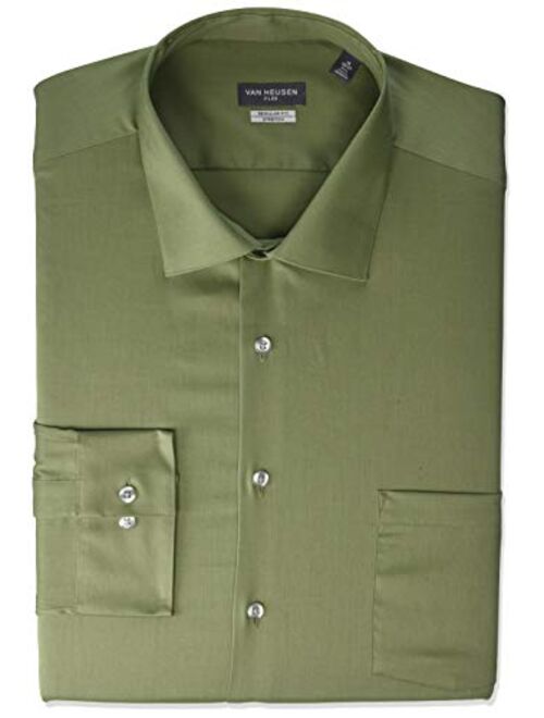 Van Heusen Men's Solid Regular Fit Flex Collar Stretch Long Sleeve Dress Shirt