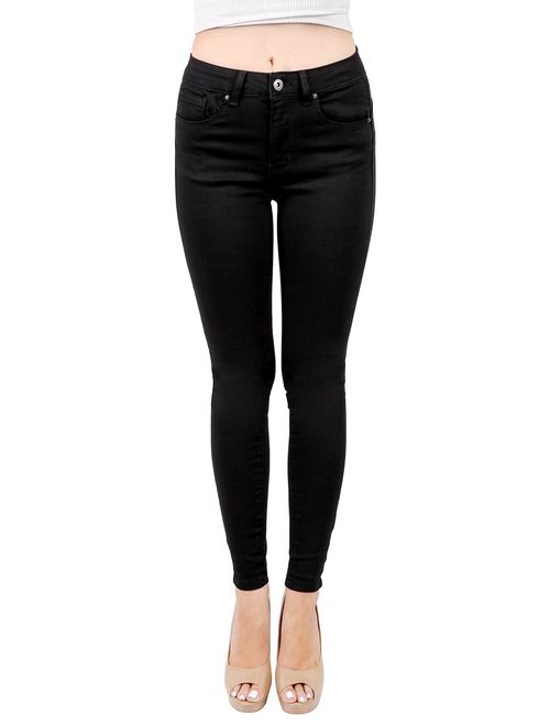 Wax Women's Juniors Basic Stretchy Fit Skinny Jeans