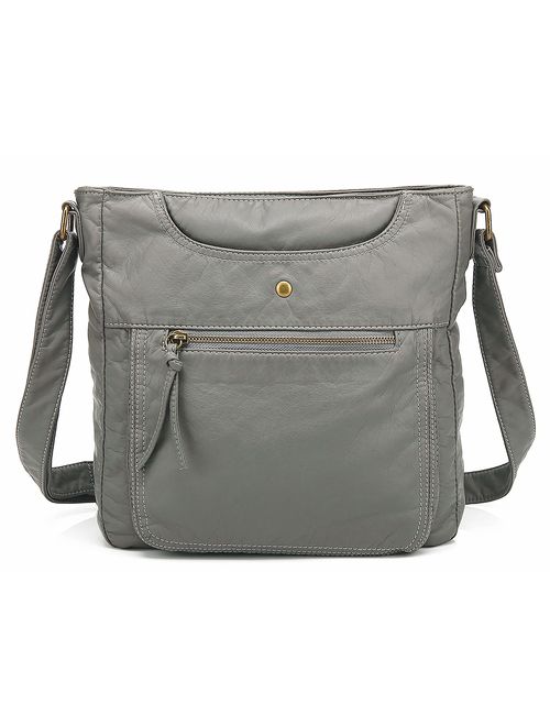 Scarleton Crossbody Shoulder Bag for Women, Ultra Soft Washed Vegan Leather, H1812