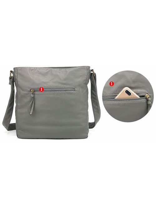 Scarleton Crossbody Shoulder Bag for Women, Ultra Soft Washed Vegan Leather, H1812