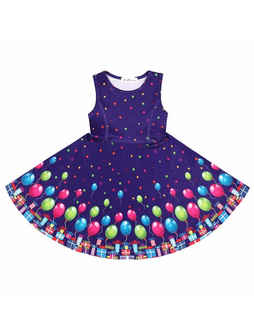 LaBeca Girls Dress Sleeveless Long Sleeve Kids Toddler Little Big Girl Unicorn Mermaid Casual Dresses