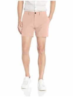Amazon Brand - Goodthreads Men's 5 Cotton Solid Regular Fit Ziper Fly Short