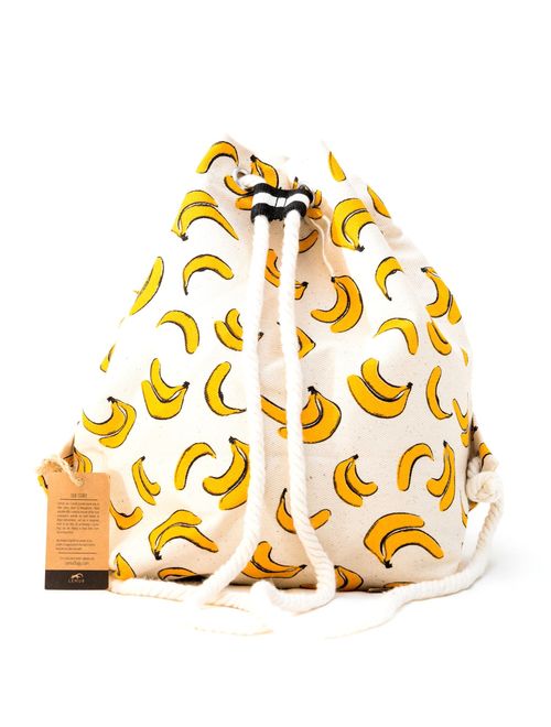 Lemur Bags Canvas Backpack Purse - Cute Eco-Friendly Drawstring Shoulder Bucket Day Bag