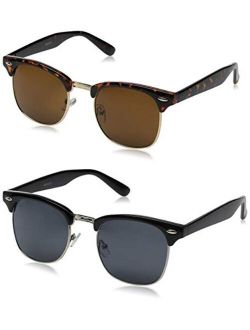 zeroUV - Half Frame Semi-Rimless Horn Rimmed Sunglasses
