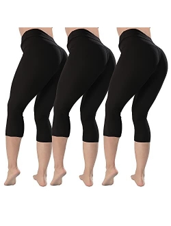 QYQ High Waist Tummy Control Leggings -10+Colors -Soft Slim Pants for Women w Hidden Inner Pocket, Reg&Plus Size