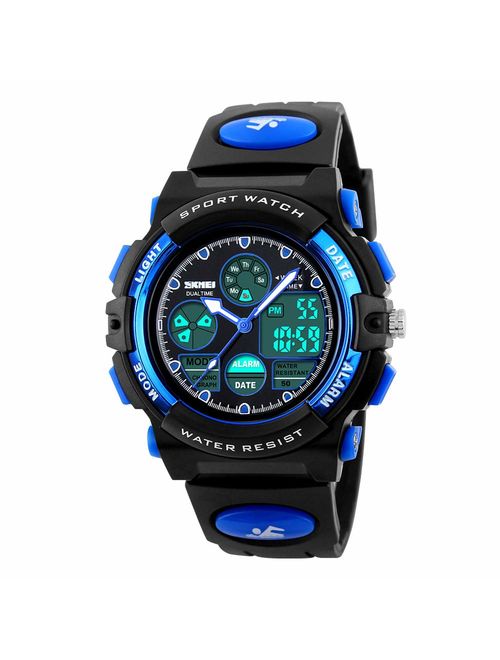 Kids LED Digital Watch Waterproof Luminescent Alarm Outdoor Sport Silicone Wrist Watch for Boys Girls