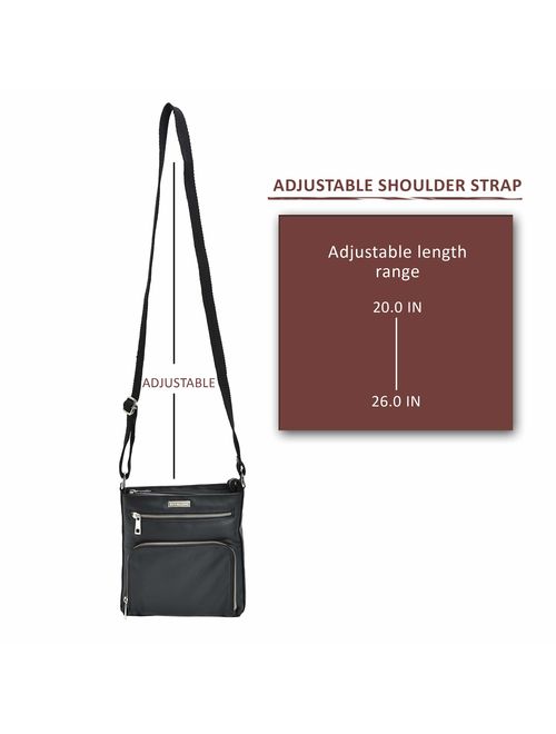 ESTALON Crossbody Bags for Women - Real Leather Small Vintage Adjustable Shoulder Bag
