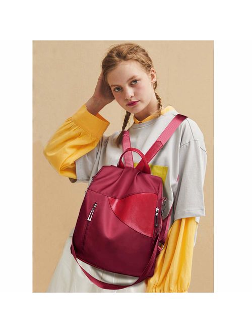 Women Backpack Purse Waterproof Nylon Anti-theft Rucksack Lightweight School Shoulder Bag