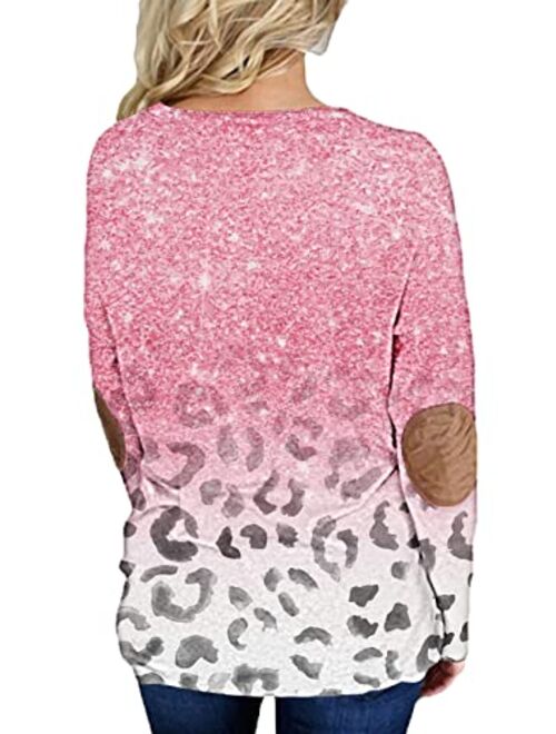 Pink Queen Womens Loose Crew Neck Batwing Sleeve Patches Blouse Top T-Shirts