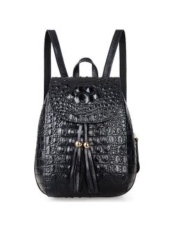 Leather Backpack For Women Crocodile Bags Fashion Casual Backpack Purses