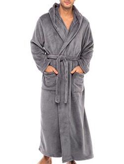 Long Henley Nightshirt Pajamas Alexander Del Rossa Mens Warm Fleece Sleep Shirt