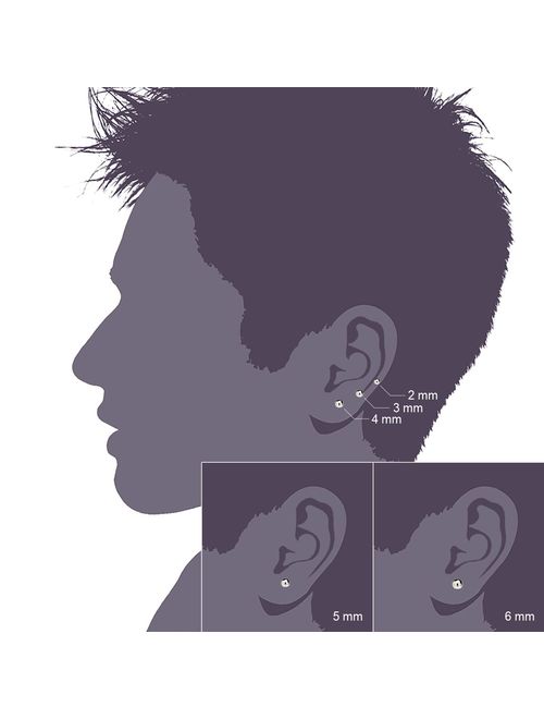 JewelrieShop Ball Earrings 316L Surgical Steel Earrings Round Ball Stud Earrings Set for Women Girls