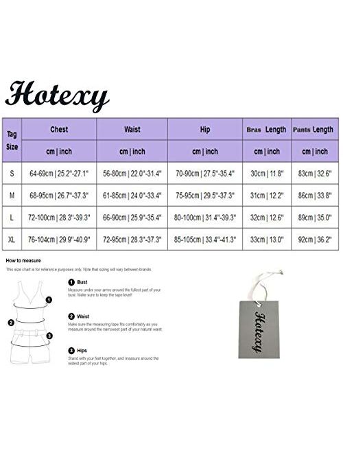 Hotexy Women's Workout Sets 2 Pieces Suits High Waisted Yoga Leggings with Stretch Sports Bra Gym Clothes