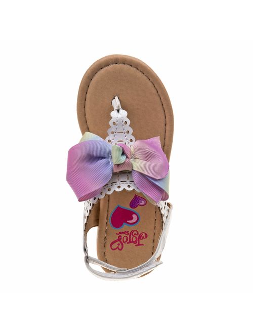 JoJo Siwa Girls' Thong Sandals with Signature Bow and Easy Heel Strap (Toddler/Little Kid/Big Kid)