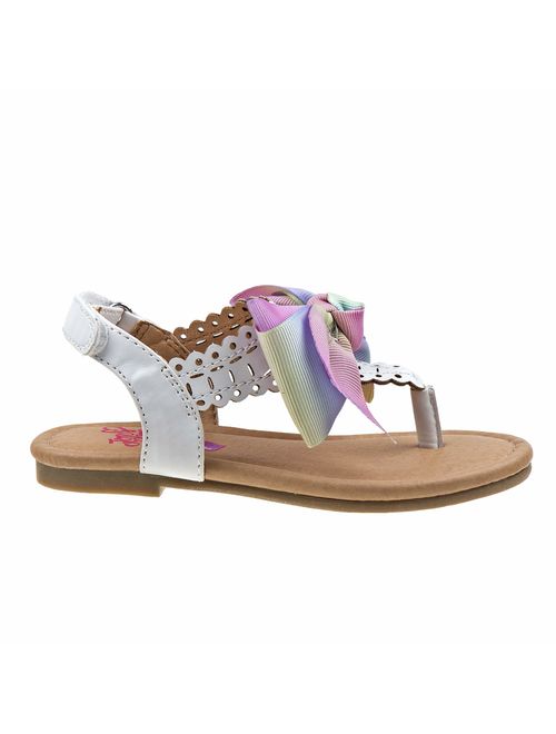 JoJo Siwa Girls' Thong Sandals with Signature Bow and Easy Heel Strap (Toddler/Little Kid/Big Kid)
