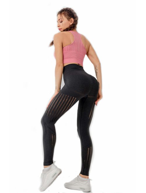 Redqenting High Waisted Seamless Leggings for Women Tummy Control, Squat Proof Workout Yoga Pants