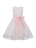 Bow Dream Ivory Off White Lace Vintage Flower Girl's Dress