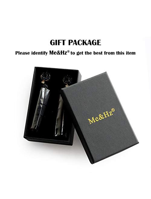 Me&Hz Bohemian Big Dangle Drop Statement Colorful 3 Tier Layer Tassel Earrings