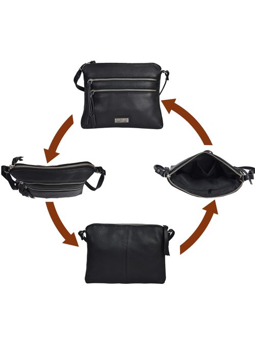Genuine Leather Crossbody Handbag for Women - Shoulder bag for Womens Handmade by LEVOGUE