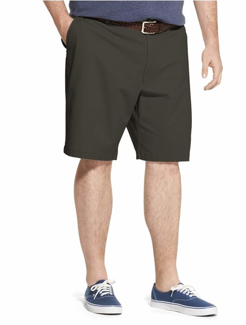IZOD Men's Big and Tall Saltwater 9.5" Flat Front Chino Short