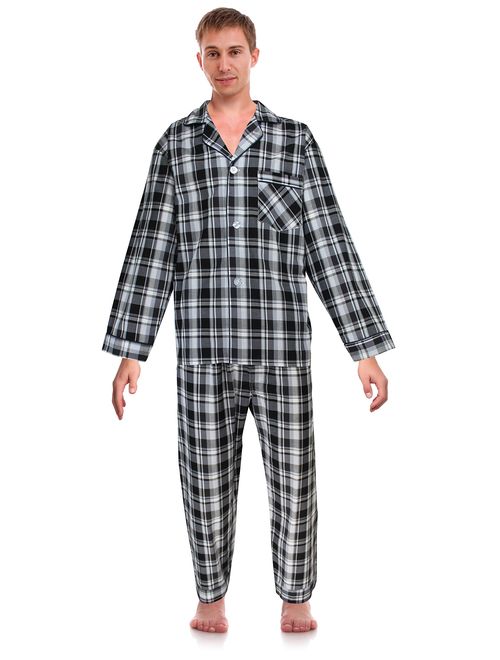 RK Classical Sleepwear Men's Broadcloth Woven Pajama Set