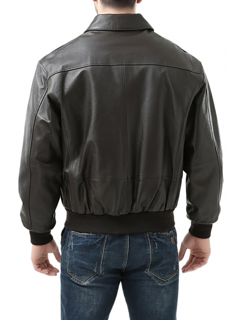 Landing Leathers Men's Air Force A-2 Leather Flight Bomber Jacket (Regular and Big and Tall)