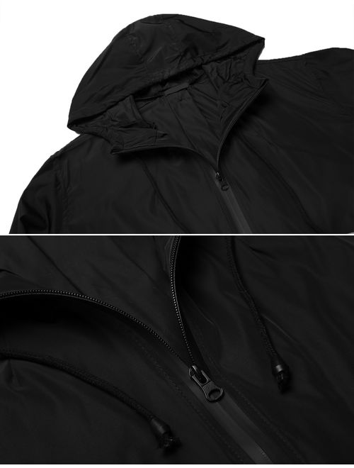 IN'VOLAND Women's Plus Size Raincoat Rain Jacket Lightweight Waterproof Coat Jacket Windbreaker with Hooded