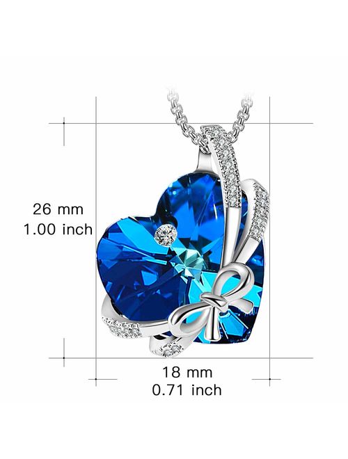 ZIOZIA Necklace Women Made with Swarovski Crystal Chain Love Heart Pendant Kids Jewelry for Girls Gifts for Girlfirend and Mom