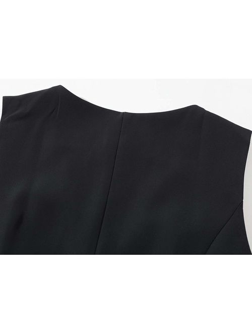 Buy Vocni Women's Fully Lined 4 Button V-Neck Economy Dressy Suit Vest  Waistcoat online
