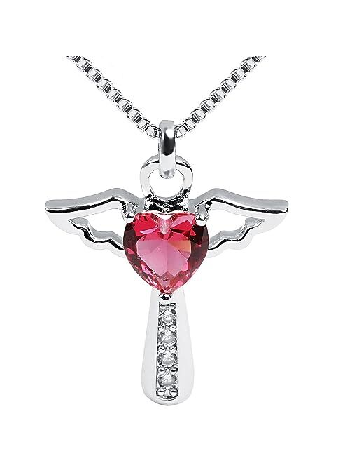 ROMANTIC WORK Personalized Birthstone Necklace for Women 18K Gold Plated 925 Sterling Silver