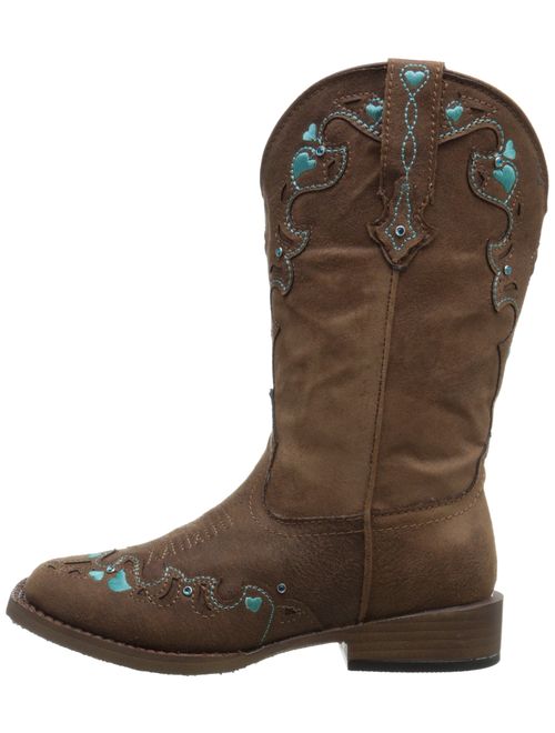 Roper Hearts Square Toe Cowgirl Boot (Toddler/Little Kid)