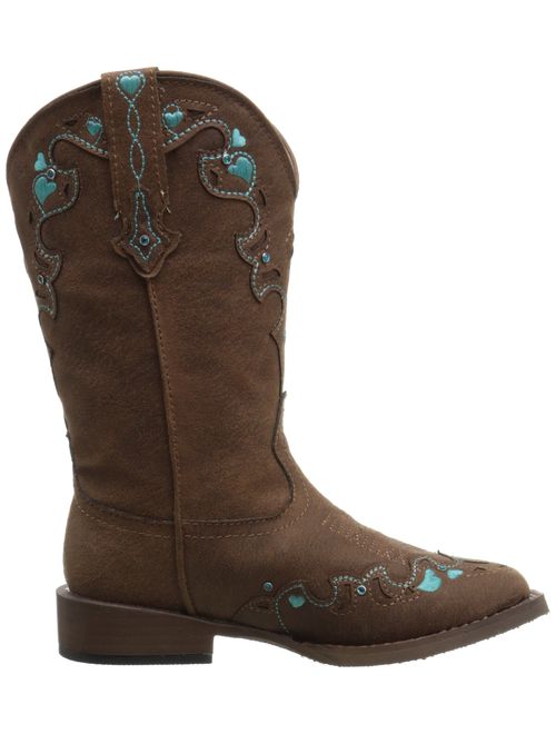 Roper Hearts Square Toe Cowgirl Boot (Toddler/Little Kid)