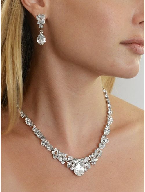 Genuine 925 Sterling Silver Crystal Earrings Bridesmaid Prom Jewellery GIFT BOX