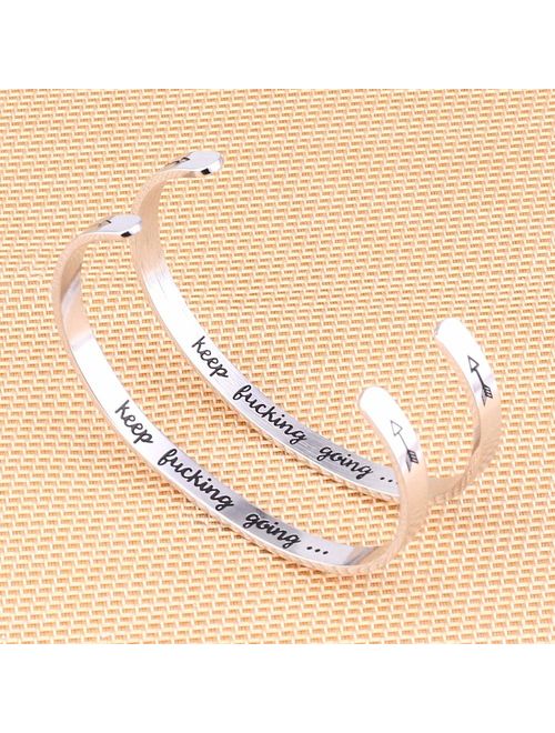 M MOOHAM Bracelets for Women Personalized Gifts - Engraved Quote Inspirational Bracelet Birthday Christmas Funny Gifts
