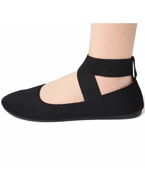 alpine swiss Peony Womens Ballet Flats Elastic Ankle Strap Shoes Slip On Loafers