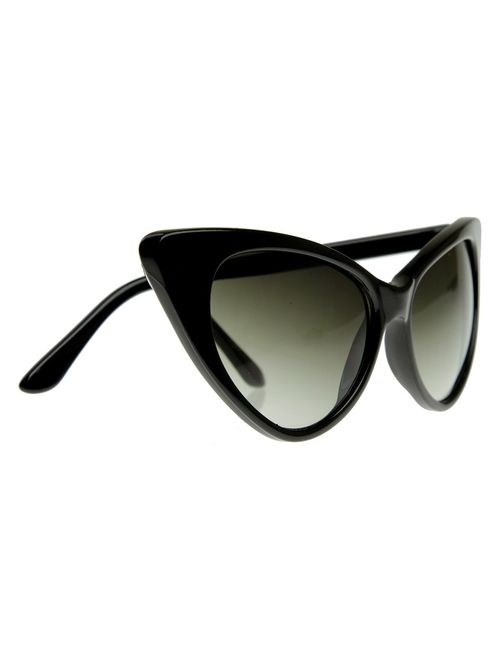 Super Cateyes Vintage Inspired Fashion Mod Chic High Pointed Cat-Eye Sunglasses
