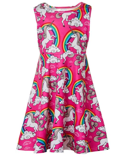 BFUSTYLE Girl Print Dress, Sleeveless Casual Floral Sundress for Girls 4-13 Years