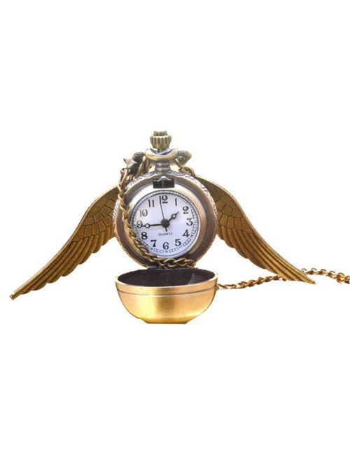 AFAFKAKA Flying Ball Necklace Vintage Retro Angel Wing Necklace Steampunk Pocket Watch Pendant Necklace